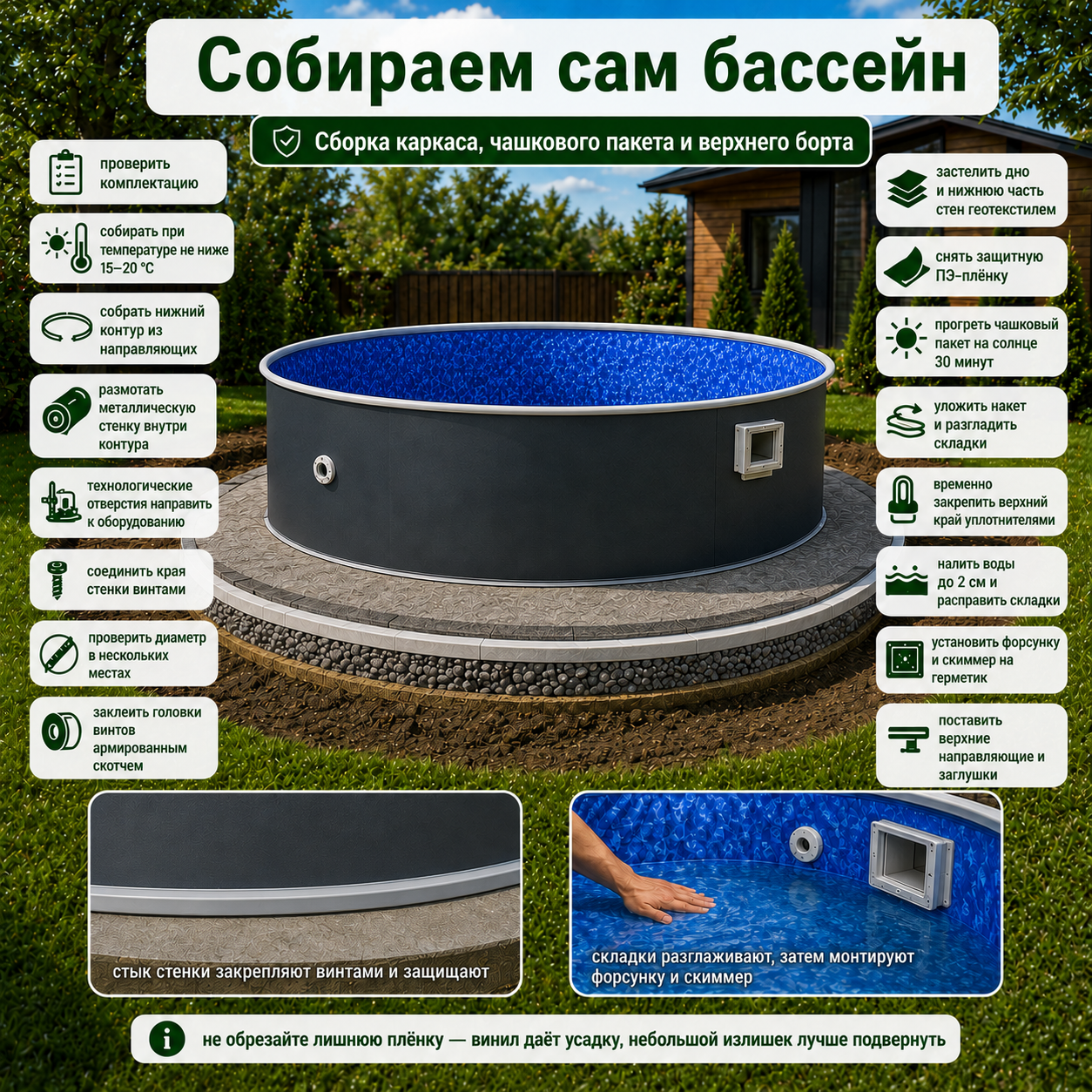 Сборка бассейна ЛАГУНА или ГИГАБАСС Сборка бассейна ЛАГУНА или ГИГАБАСС